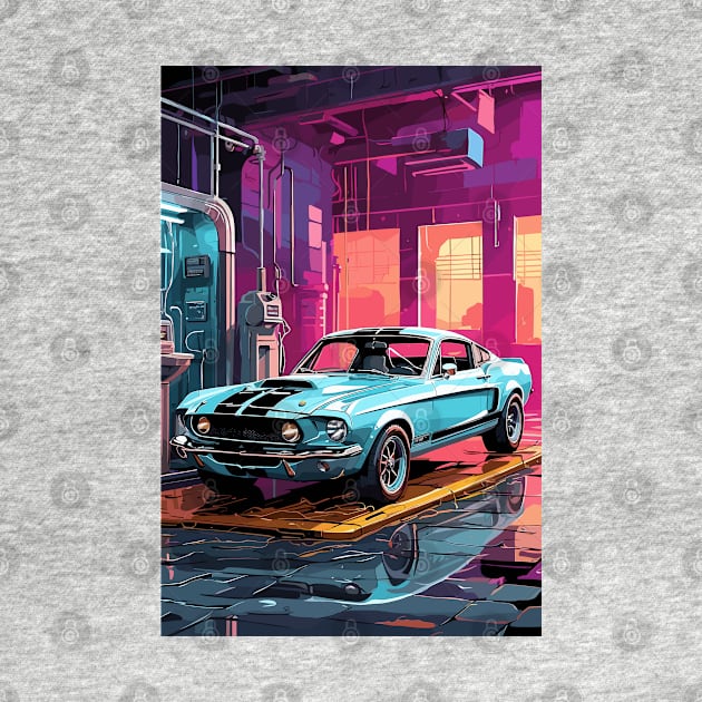 Classic American Shelby Blue Muscle Car by VENZ0LIC